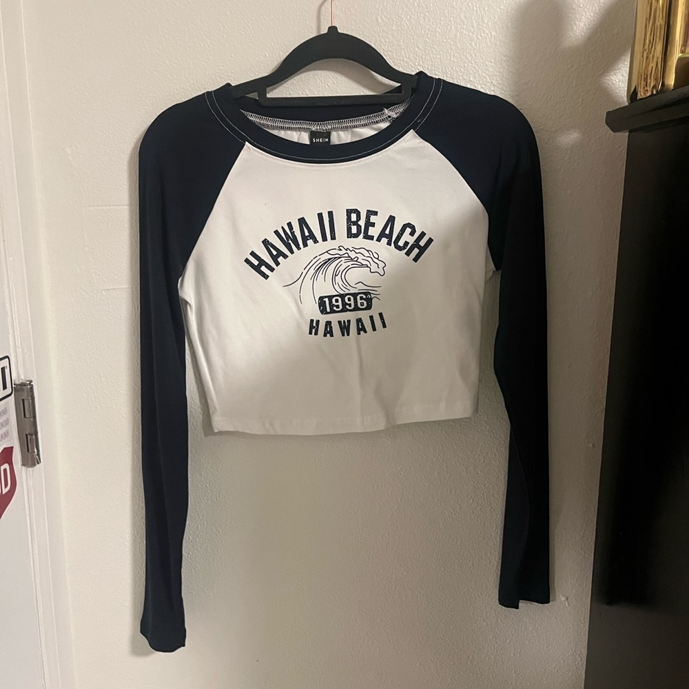 Dark blue and white long sleeve